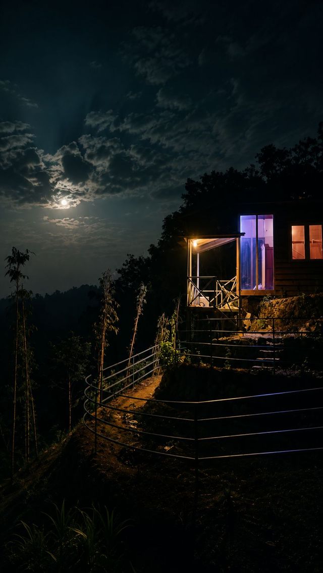 Humming Rills – "Mountain Hut" Nested on a Mountain beside a pristine stream and a natural waterfall, Waynad 